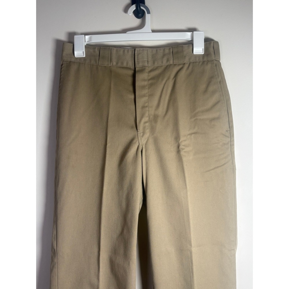 LL Bean Mens Khaki Chino Pants Tan Straight Leg Flat Front SB883A 31x27